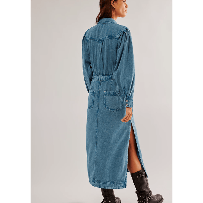 Free People Mad Love Denim Midi Dress Dresses & Jumpsuits Parts and Labour Hood River Oregon Clothing Store