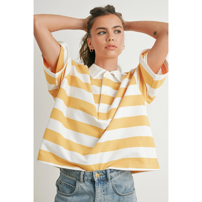 Striped Oversized Polo Shirt
