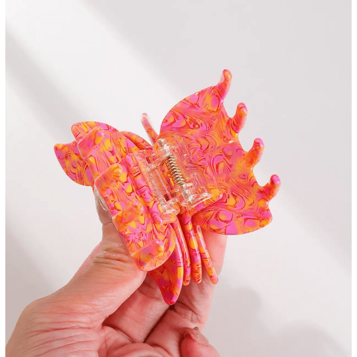 Adorro Bella Pink Medium Double Butterfly Claw Clip Accessories Parts and Labour Hood River Oregon Clothing Store