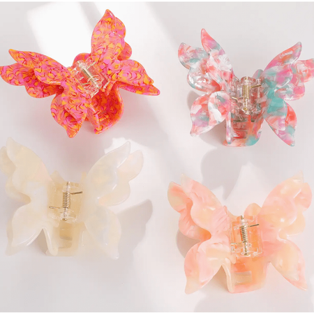 Adorro Bella Pink Medium Double Butterfly Claw Clip Accessories Parts and Labour Hood River Oregon Clothing Store