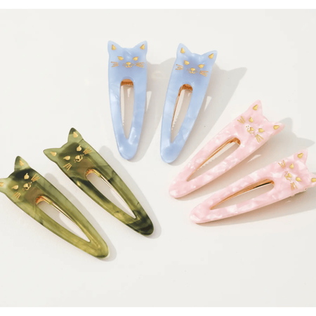 Adorro Cat Face Barrette Clip Set of 2 Accessories Parts and Labour Hood River Oregon Clothing Store