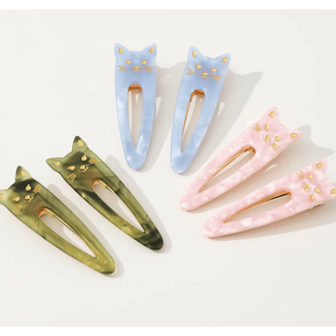 Adorro Cat Face Barrette Clip Set of 2 Accessories Parts and Labour Hood River Oregon Clothing Store