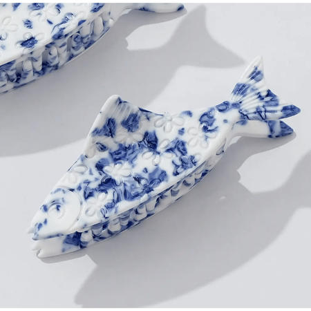 Adorro Coastal Blue Floral Fish Claw Clip Accessories Parts and Labour Hood River Oregon Clothing Store