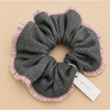 Adorro Knit Ruffle Trim Mega Scrunchie Grey/Pink Accessories Parts and Labour Hood River Oregon Clothing Store