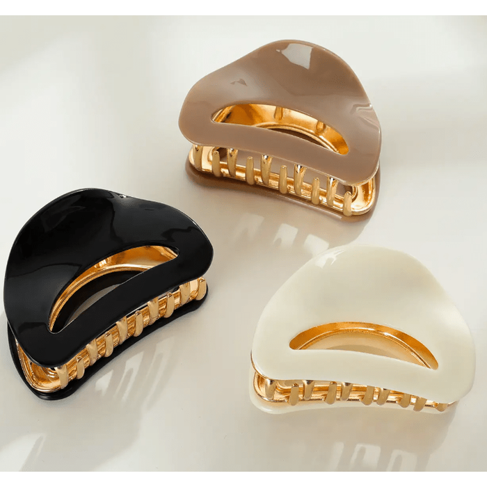 Adorro Nadia Solid Medium Curved Metal Claw Clip Accessories Parts and Labour Hood River Oregon Clothing Store