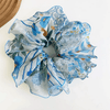 Adorro Patchwork Ruffle Mega Scrunchie Blue Accessories Parts and Labour Hood River Oregon Clothing Store
