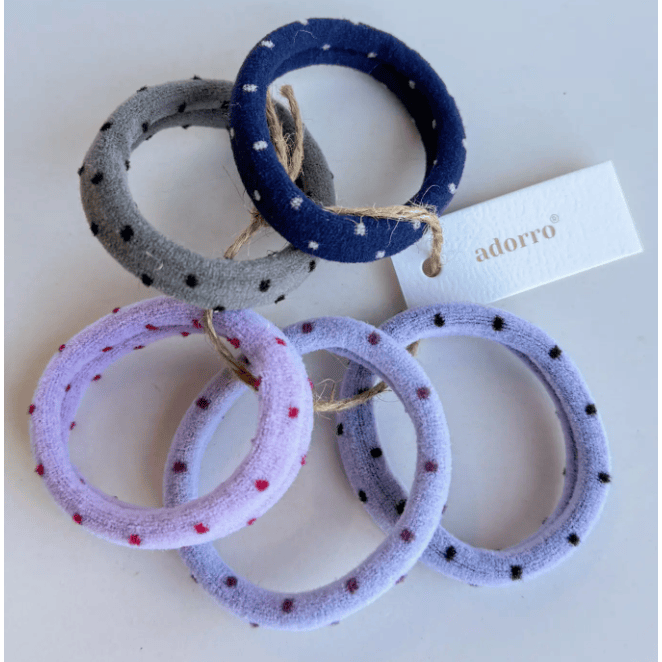 Adorro Polka Dot Seamless Hair Ties Set of 5 Accessories Parts and Labour Hood River Oregon Clothing Store