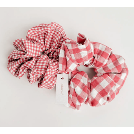 Adorro Red Gingham Scrunchies Accessories Parts and Labour Hood River Oregon Clothing Store