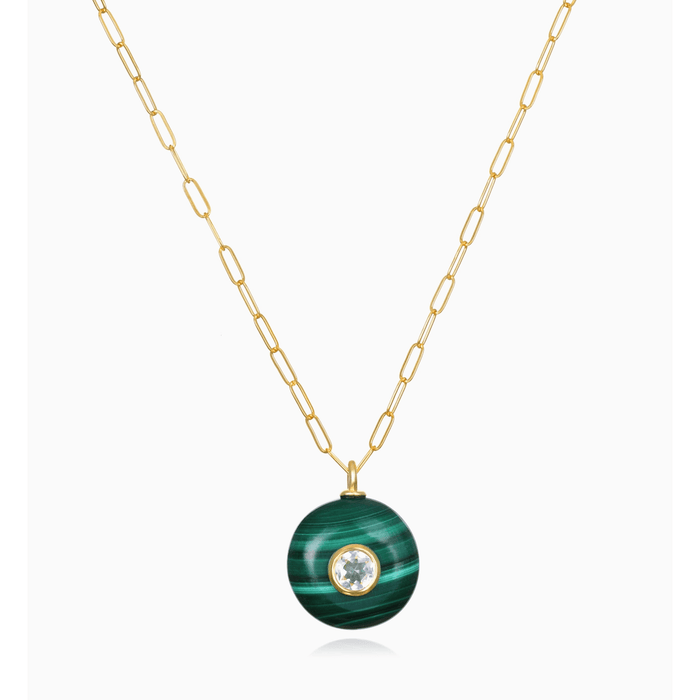 Amelia Rose Malachite & Topaz Paperclip Necklace Accessories Parts and Labour Hood River Oregon Clothing Store