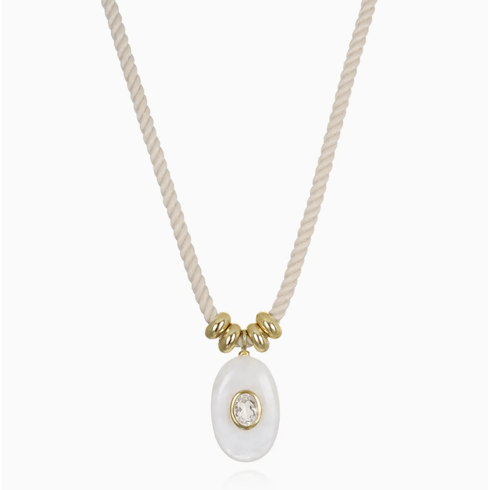Amelia Rose Rainbow Moonstone & Topaz Cord Necklace Accessories Parts and Labour Hood River Oregon Clothing Store