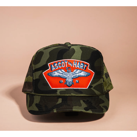 Ascot + Hart Camo Eagle Patch Trucker Hats Parts and Labour Hood River Oregon Clothing Store