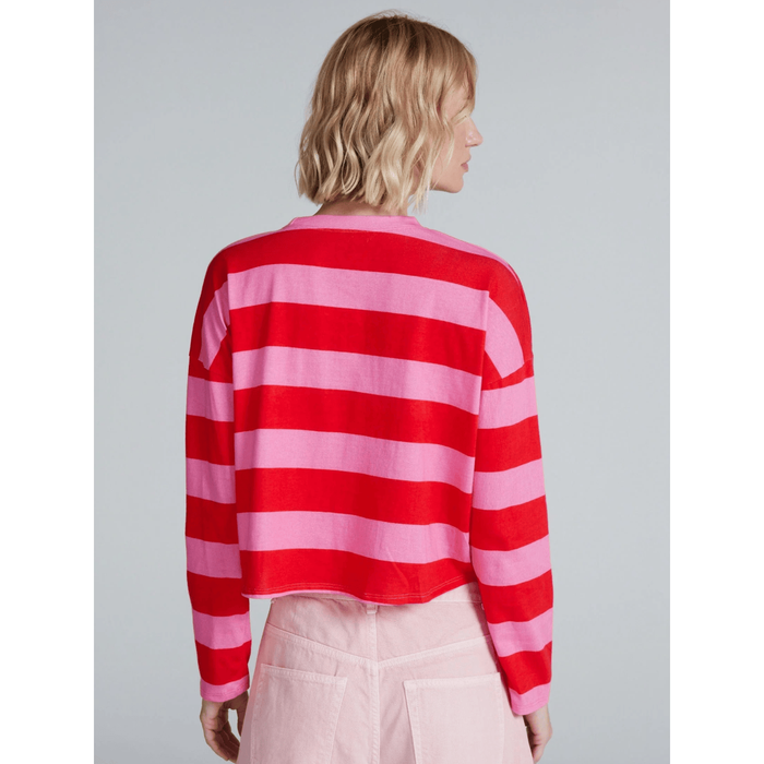 ASKK NY Cropped Long Sleeve Pink and Red Stripe Shirts & Tops Parts and Labour Hood River Oregon Clothing Store