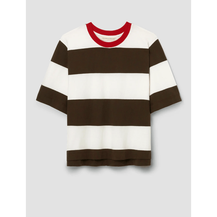 Beaumont Organic Bay-Sue Organic Cotton Jersey Top Cacao Stripe / XS Shirts & Tops Parts and Labour Hood River Oregon Clothing Store