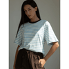 Beaumont Organic Bay-Sue Organic Cotton Jersey Top Pale Blue Stripe / XS Shirts & Tops Parts and Labour Hood River Oregon Clothing Store