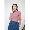 Beaumont Organic Pine-Sue Organic Cotton Stripe Jersey Top Burgundy and Off White Stripe / S Shirts & Tops Parts and Labour Hood River Oregon Clothing Store