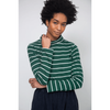 Beaumont Organic Pine-Sue Organic Cotton Stripe Jersey Top Pine Green and Off White Stripe / S Shirts & Tops Parts and Labour Hood River Oregon Clothing Store