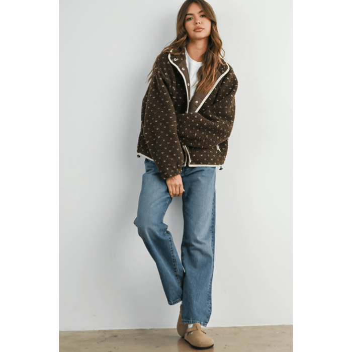 BUTTERMELON Fern Dot Sherpa Fleece Jacket Coats & Jackets Parts and Labour Hood River Oregon Clothing Store