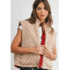 BUTTERMELON Floral Fleece Sleeveless Vest Taupe/Red / S Vest Parts and Labour Hood River Oregon Clothing Store