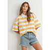 BUTTERMELON Striped Oversized Polo Shirt Shirts & Tops Parts and Labour Hood River Oregon Clothing Store