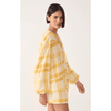 Dress To Yellow Plaid Puff Sleeves Tie-Front Blouse Shirts & Tops Parts and Labour Hood River Oregon Clothing Store