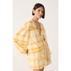 Dress To Yellow Plaid Puff Sleeves Tie-Front Blouse Shirts & Tops Parts and Labour Hood River Oregon Clothing Store