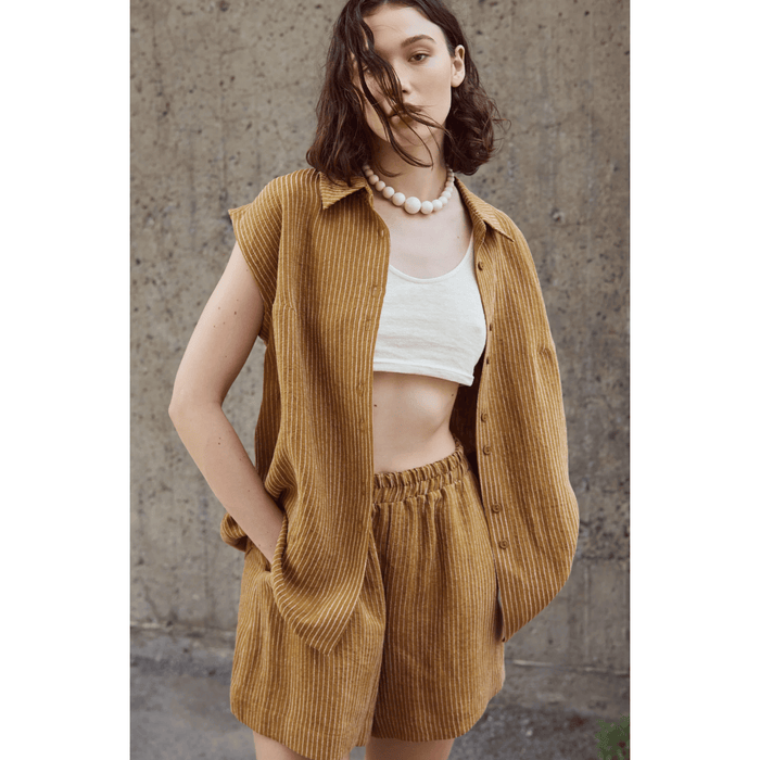 Eve Gravel Conrad Shorts Ochre Stripe / S Bottoms Parts and Labour Hood River Oregon Clothing Store