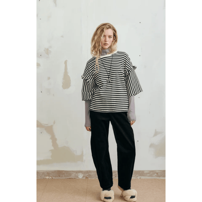 Eve Gravel Milo Top Noir/Cream / XS Shirts & Tops Parts and Labour Hood River Oregon Clothing Store