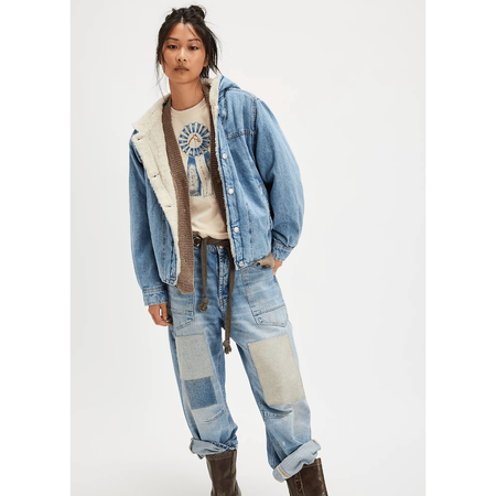 Free People Asher Cozy Denim Jacket Coats & Jackets Parts and Labour Hood River Oregon Clothing Store