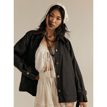 Free People Cori Waxed Jacket Coats & Jackets Parts and Labour Hood River Oregon Clothing Store