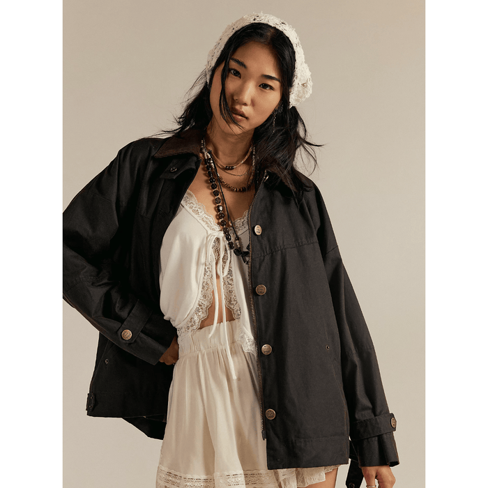 Free People Cori Waxed Jacket Coats & Jackets Parts and Labour Hood River Oregon Clothing Store