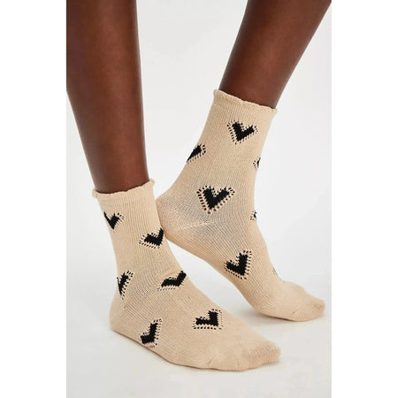 Free People Cupids Bow Socks One Size / Brown Combo Accessories Parts and Labour Hood River Oregon Clothing Store