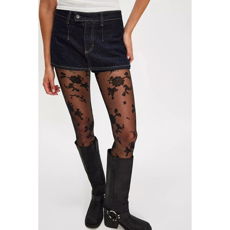 Free People Flocked Floral Tights Accessories Parts and Labour Hood River Oregon Clothing Store