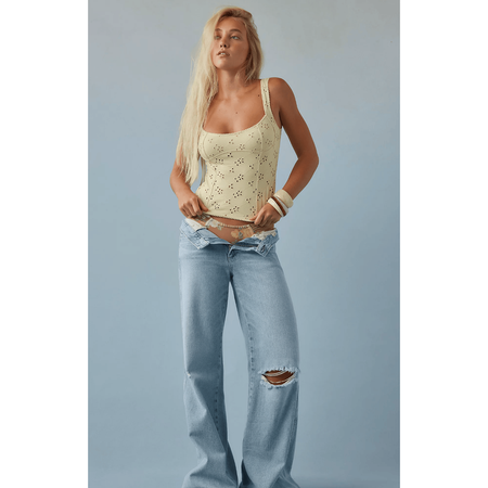 Free People Full Bloom Eyelet Cami Shirts & Tops Parts and Labour Hood River Oregon Clothing Store