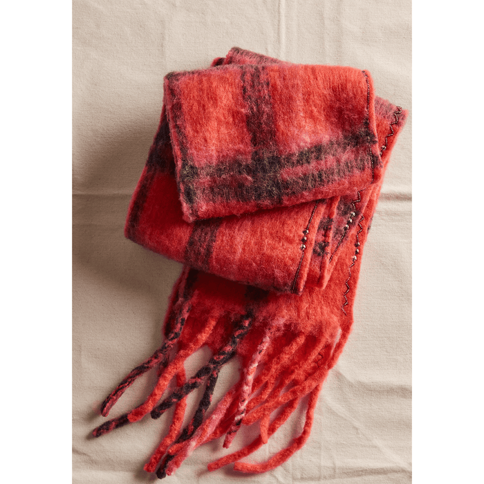 Free People Highland Plaid Skinny Scarf Pink Combo Accessories Parts and Labour Hood River Oregon Clothing Store