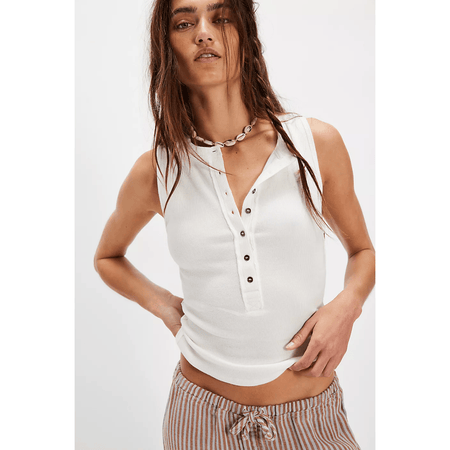 Free People Jamie Henley Tank Ivory / XS Shirts & Tops Parts and Labour Hood River Oregon Clothing Store