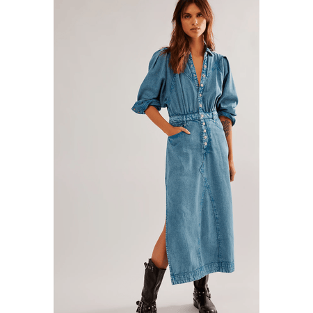 Free People Mad Love Denim Midi Dress Dresses & Jumpsuits Parts and Labour Hood River Oregon Clothing Store