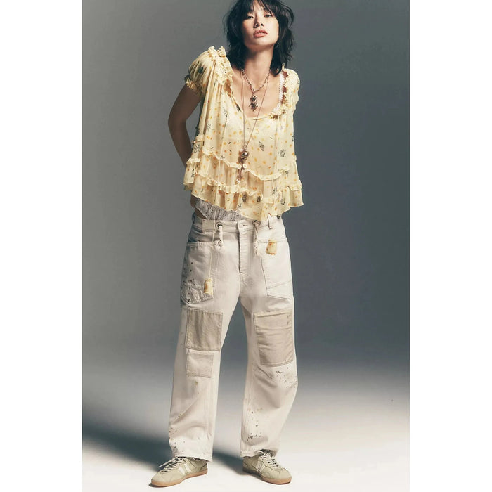 Free People Moxie Low Slung Pull-On Barrel Jeans Denim Parts and Labour Hood River Oregon Clothing Store