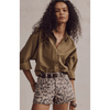 Free People Now Or Never Printed Denim Shorts Brown Sugar Combo / 25 Bottoms Parts and Labour Hood River Oregon Clothing Store