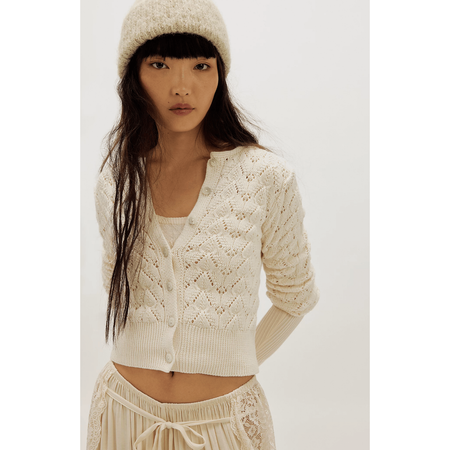 Free People Pretty in Pointelle Cardi Shirts & Tops Parts and Labour Hood River Oregon Clothing Store