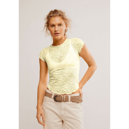 Free People Ready To Go Lace Tee Shirts & Tops Parts and Labour Hood River Oregon Clothing Store