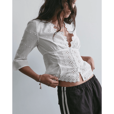 Free People Salone Eyelet Top Shirts & Tops Parts and Labour Hood River Oregon Clothing Store