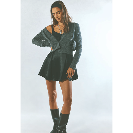 Free People School Girl SoftSpun Cardi Charcoal Heather / XS Sweaters Parts and Labour Hood River Oregon Clothing Store