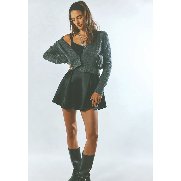 Free People School Girl SoftSpun Cardi Charcoal Heather / XS Sweaters Parts and Labour Hood River Oregon Clothing Store