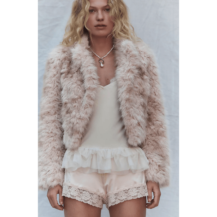 Free People Supernova Cropped Faux Fur Jacket Coats & Jackets Parts and Labour Hood River Oregon Clothing Store