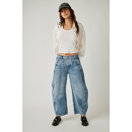 Free People We The Free Good Luck Mid-Rise Barrel Jeans Bottoms Parts and Labour Hood River Oregon Clothing Store