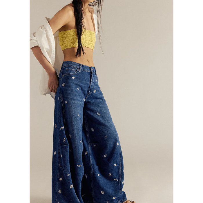 Free People Westward Embroidered Jeans Bottoms Parts and Labour Hood River Oregon Clothing Store