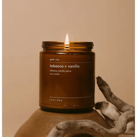 gold + ivy Tobacco Vanilla Soy Candle Accessories Parts and Labour Hood River Oregon Clothing Store
