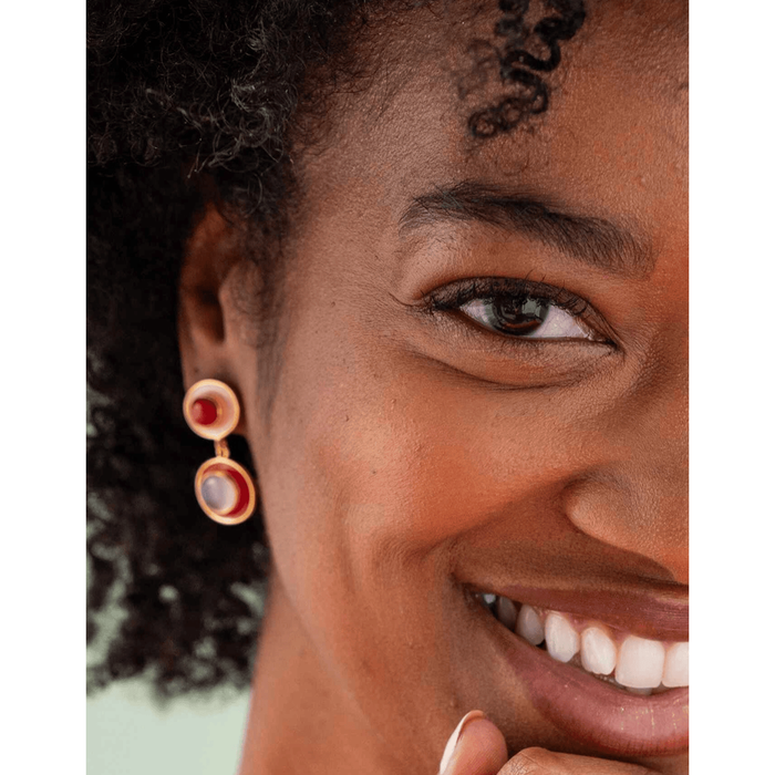 Ink + Alloy Betty Semi-Precious Mixed Stone Enamel Earrings Accessories Parts and Labour Hood River Oregon Clothing Store