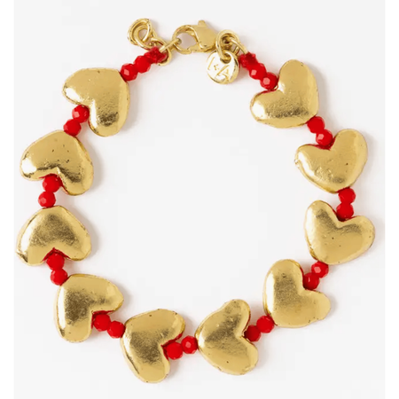Ink + Alloy Kirsten Brass Heart Bracelet with Crystals Accessories Parts and Labour Hood River Oregon Clothing Store