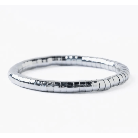 Ink + Alloy Lucille Round Bead Stretch Bracelet Silver Accessories Parts and Labour Hood River Oregon Clothing Store